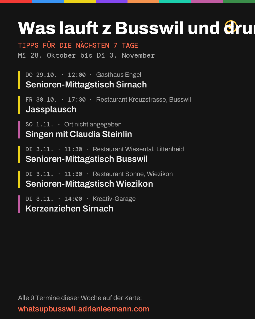 Wochenbild für einen Instagram-Beitrag