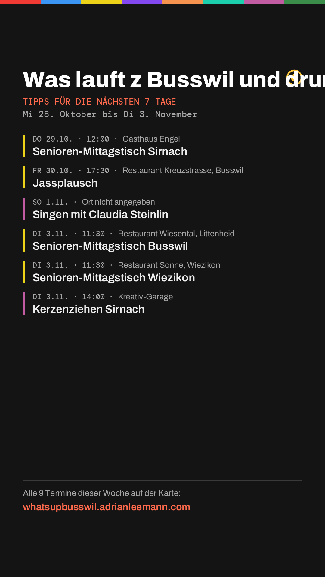 Wochenbild für Story und WhatsApp-Status